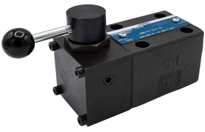 Válvulas direccionales de la serie DMT y DMG de Yuken, diseñadas para cambiar la posición del carrete y alterar la dirección del flujo de aceite en sistemas hidráulicos.