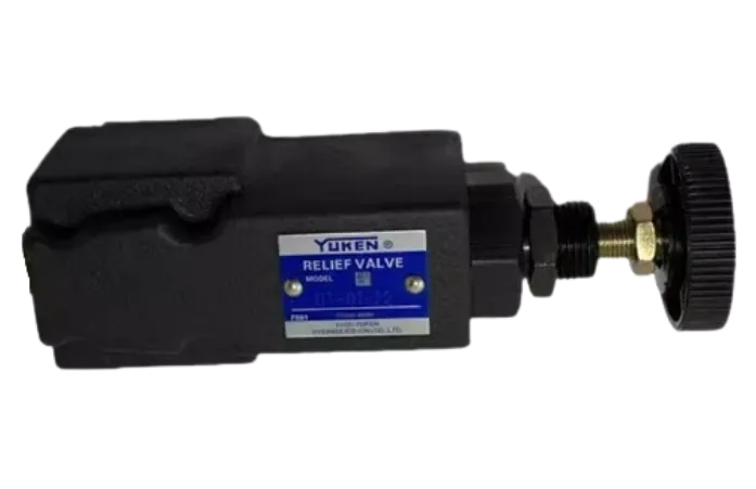 Válvula de control remoto DT-01-22 de Yuken, utilizada para controlar válvulas de presión tipo piloto.